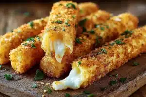 Potato Cheese Sticks Recipe: Your New Favorite Snack! 7 Crispy Potato Cheese Sticks served with dipping sauce