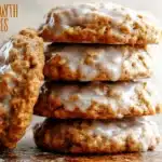 Batch of delicious pumpkin oatmeal cookies on a plate