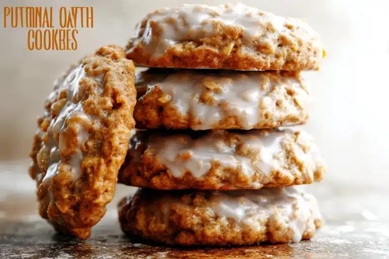 Batch of delicious pumpkin oatmeal cookies on a plate