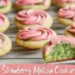 Strawberry Matcha Marble Cookies with vibrant colors and enticing swirl design.