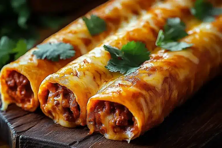 Taco sticks served with dipping sauce on a plate