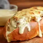 Delicious White BBQ Chicken Subs served with fresh ingredients