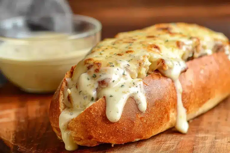 Delicious White BBQ Chicken Subs served with fresh ingredients