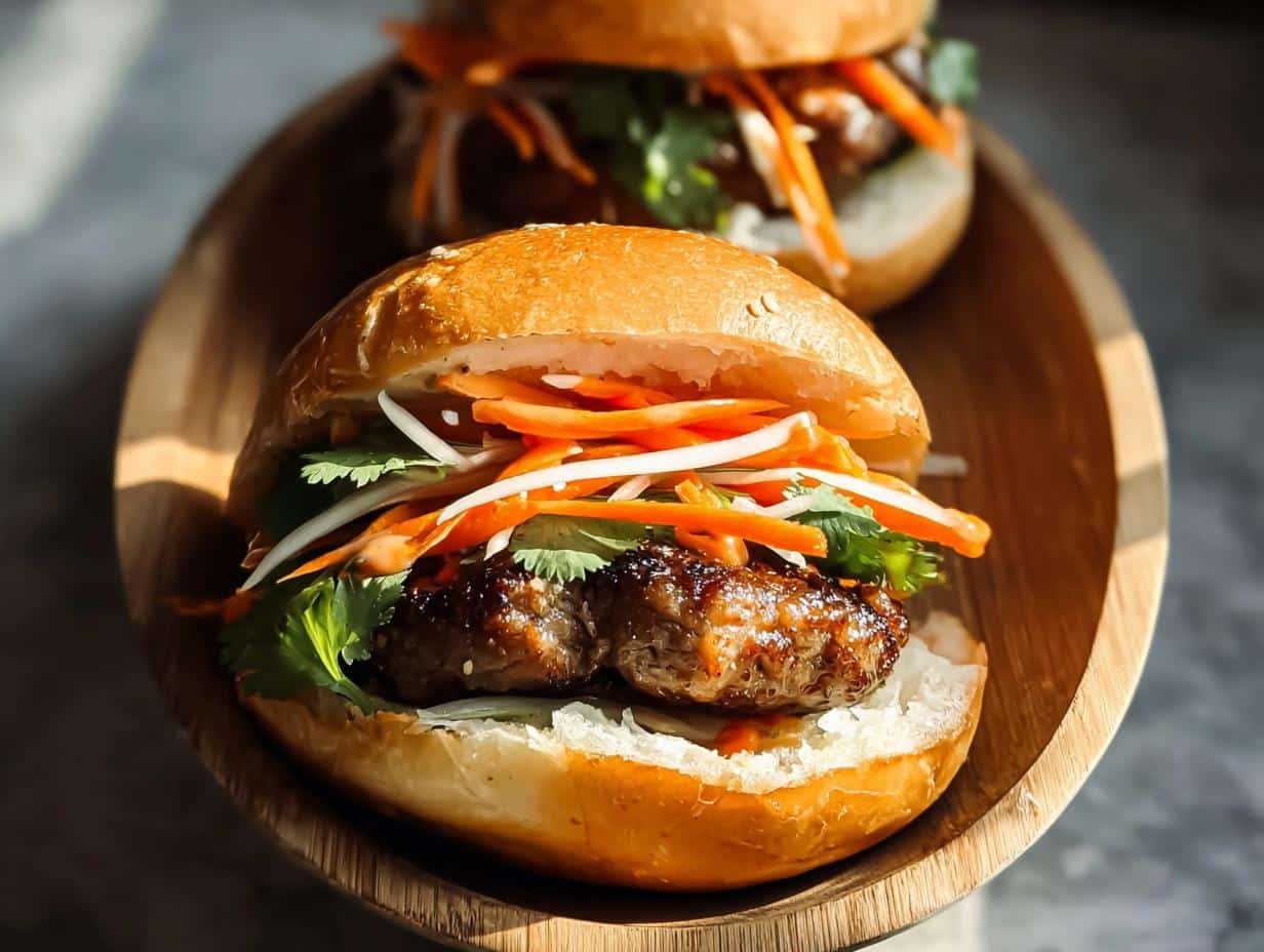 Pork Banh Burger: 1 Amazing Fusion Delight - Pork Banh Burger - additional detail