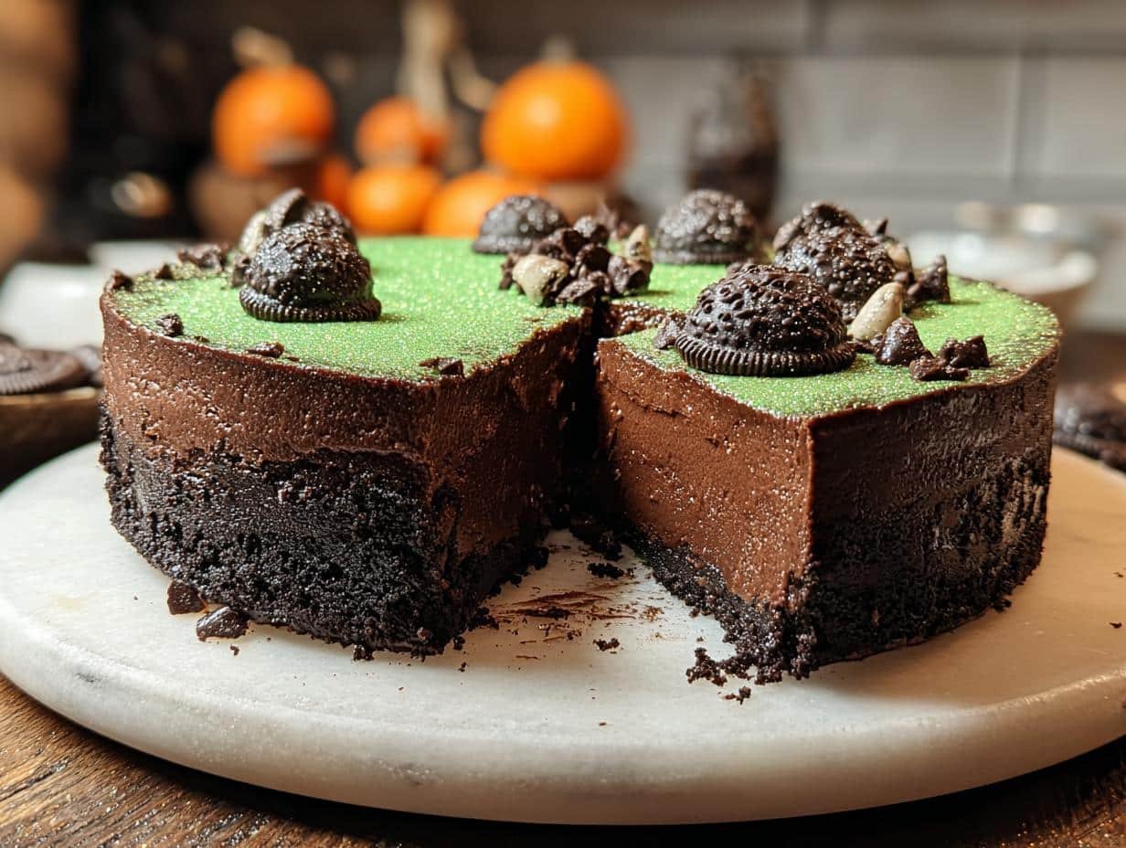 Witch's Cauldron Cheesecake: Terrific Halloween Treat - Witchs Cauldron Cheesecake - additional detail