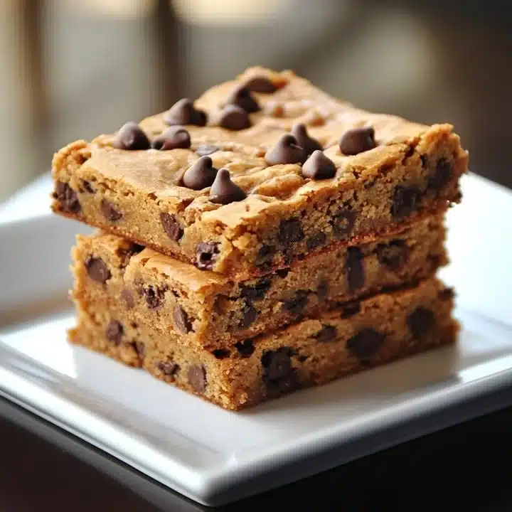Delicious homemade cookie bar prepared with chocolate and nuts