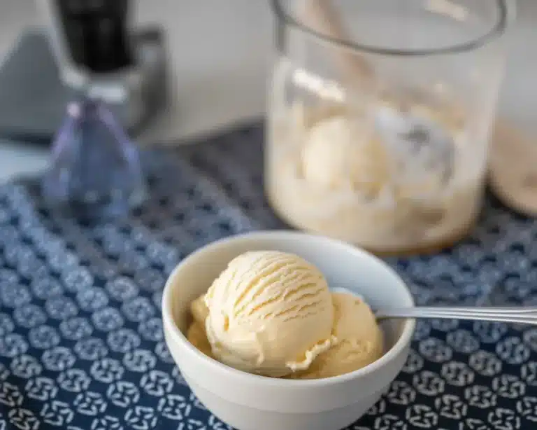 Delicious 2 ingredient carnivore ice cream made with heavy cream and egg yolks.