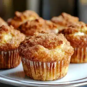 Delicious gooey cinnamon cream cheese muffins fresh out of the oven