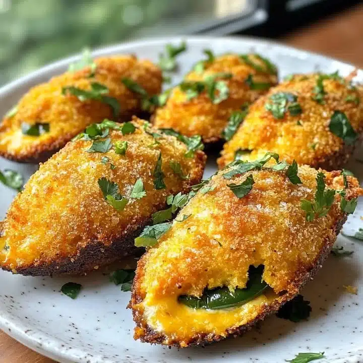 Baked Jalapeño Poppers filled with cream cheese and spices on a platter
