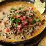 Delicious Sausage Cheese Dip served in a bowl, perfect for sharing