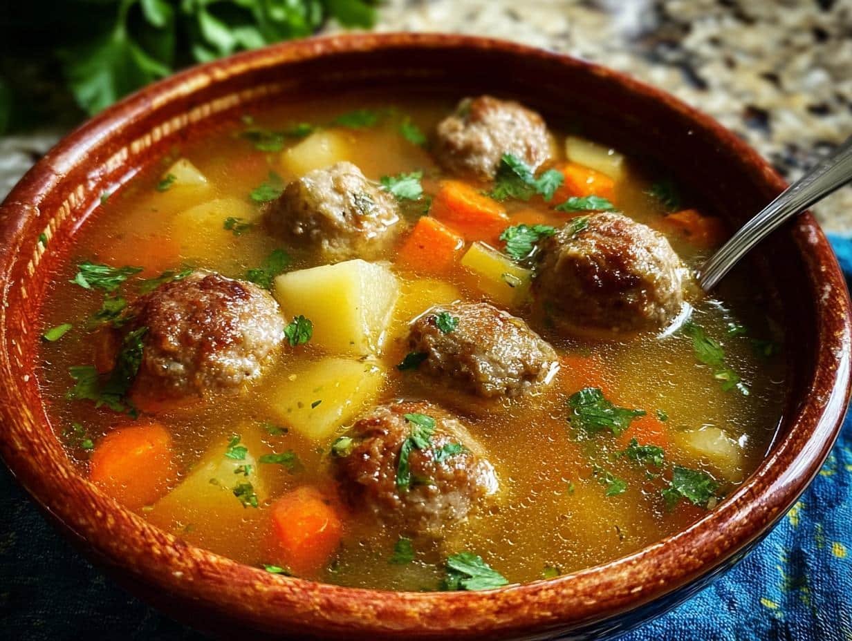 Caldo Albondigas: 1 Flavorful Mexican Meatball Hug - Caldo Albondigas Mexican Meatball - additional detail