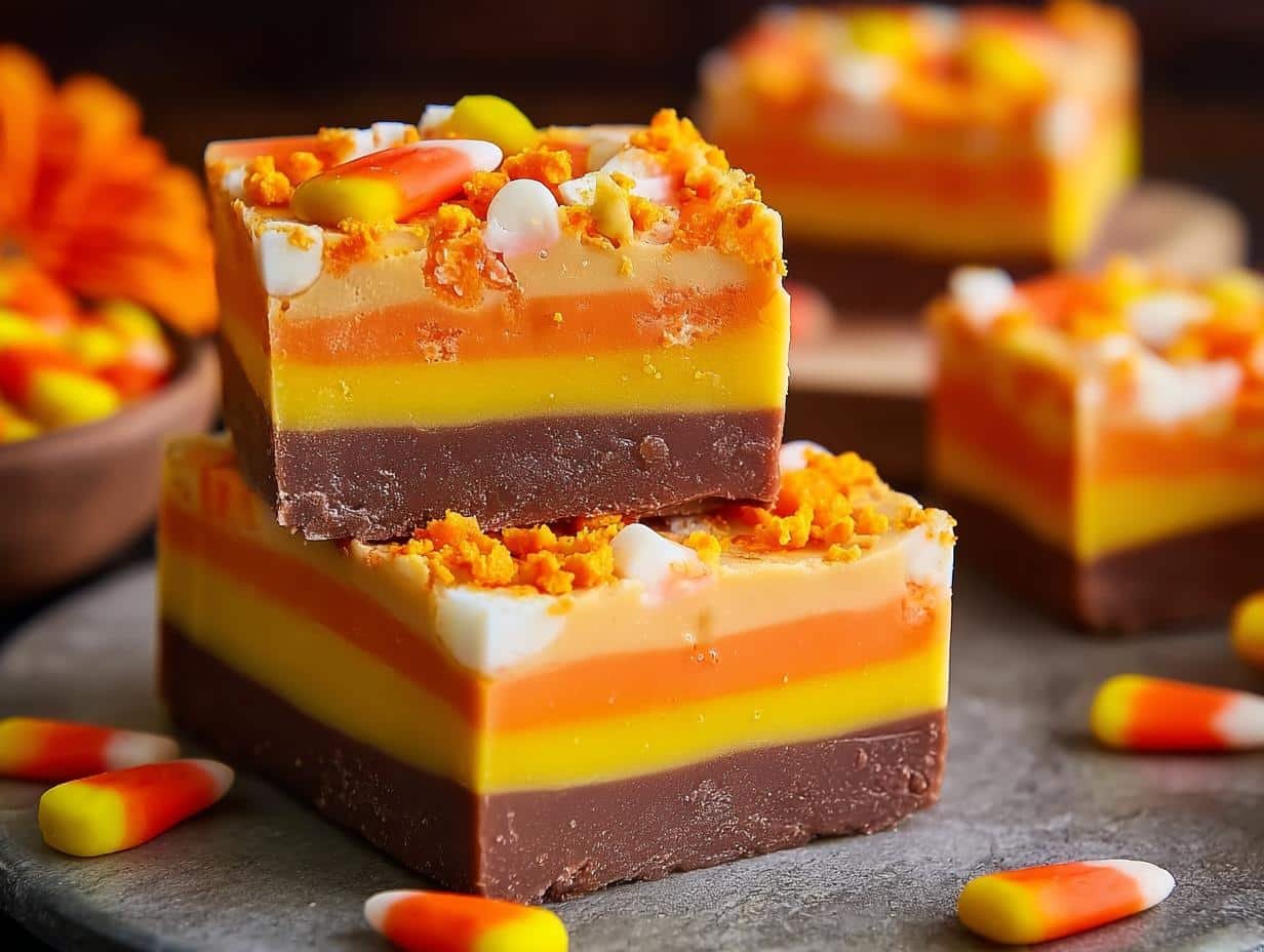 Melt Away Holiday Stress: 16 Candy Corn Fudge Squares - Candy Corn Fudge - additional detail