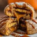 Caramel Stuffed Pumpkin Cookies