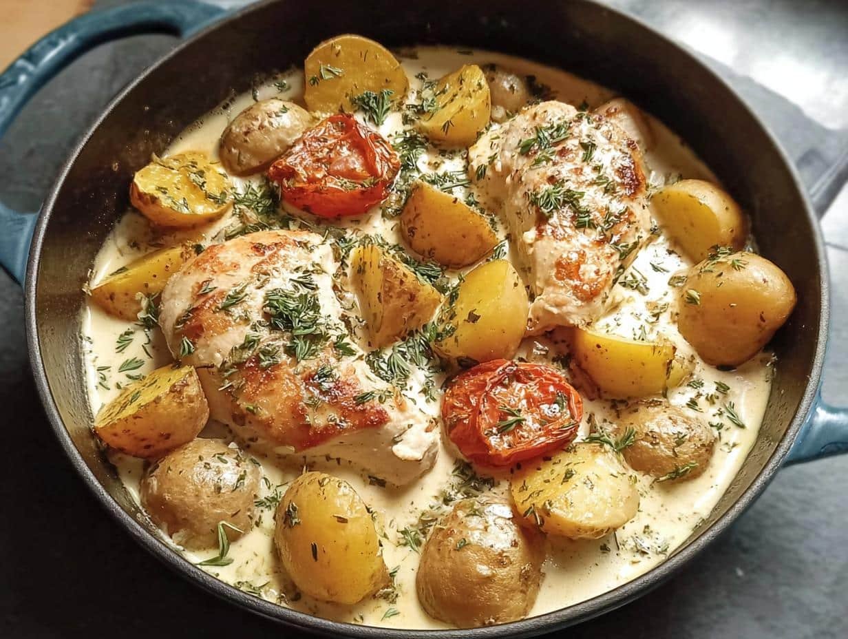 Chicken Potatoes Dijon Cream: 1 Hour Magic - Chicken Potatoes Dijon Cream - additional detail
