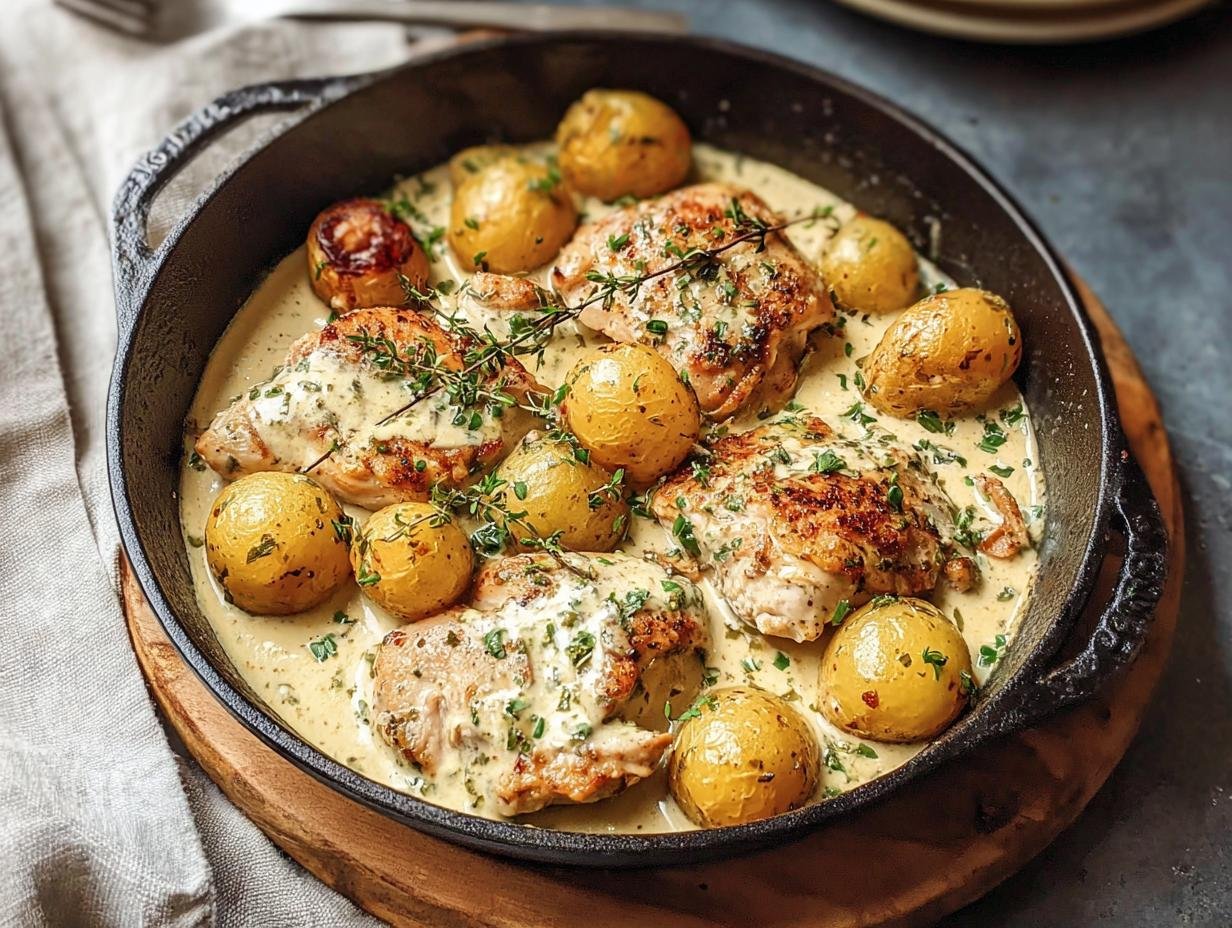 Chicken Potatoes Dijon Cream: 1 Hour Magic - Chicken Potatoes Dijon Cream - additional detail
