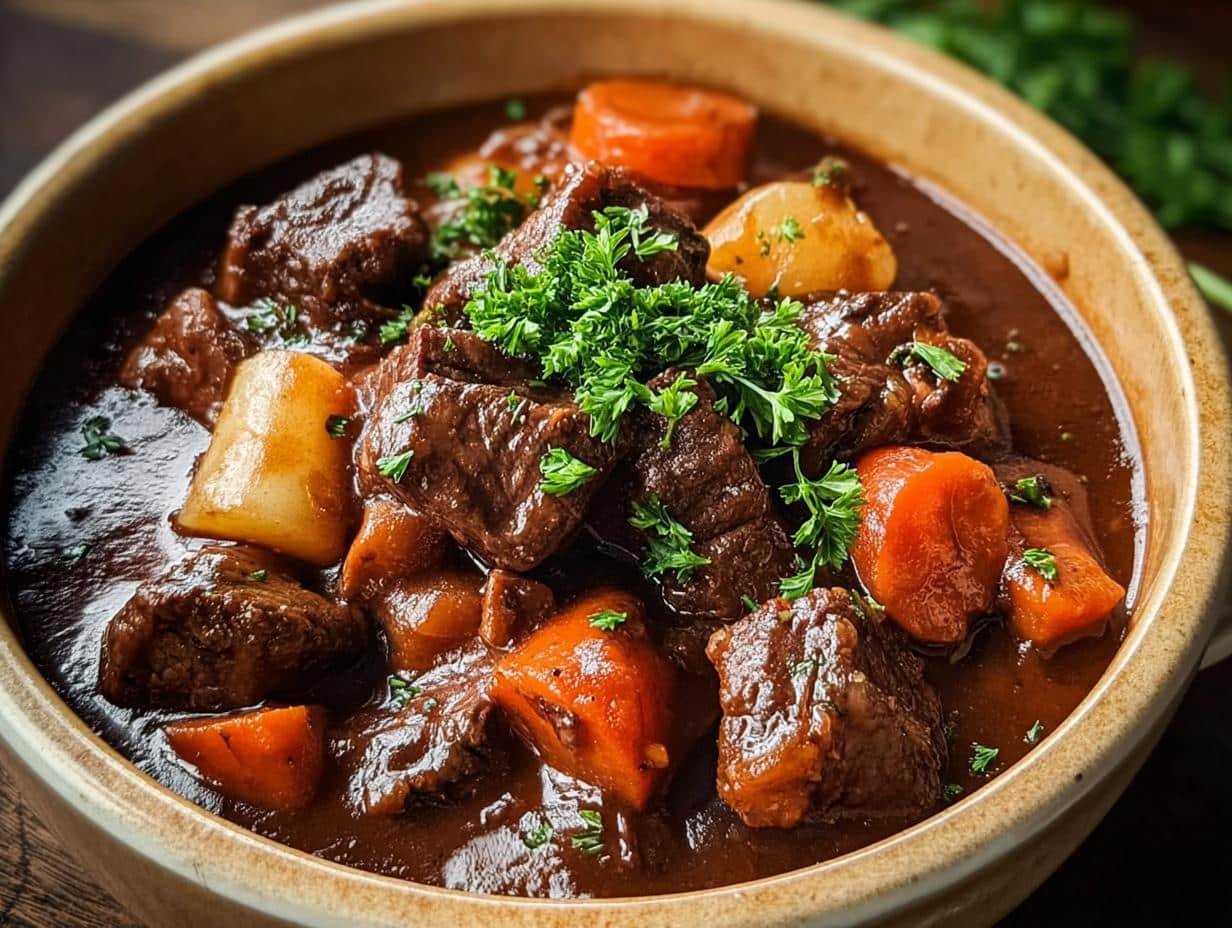 Crockpot Beef Bourguignon: Delectable French Stew Recipe - Crockpot Beef Bourguignon - additional detail