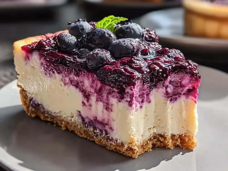 Dreamy Bake Blueberry Cheesecake