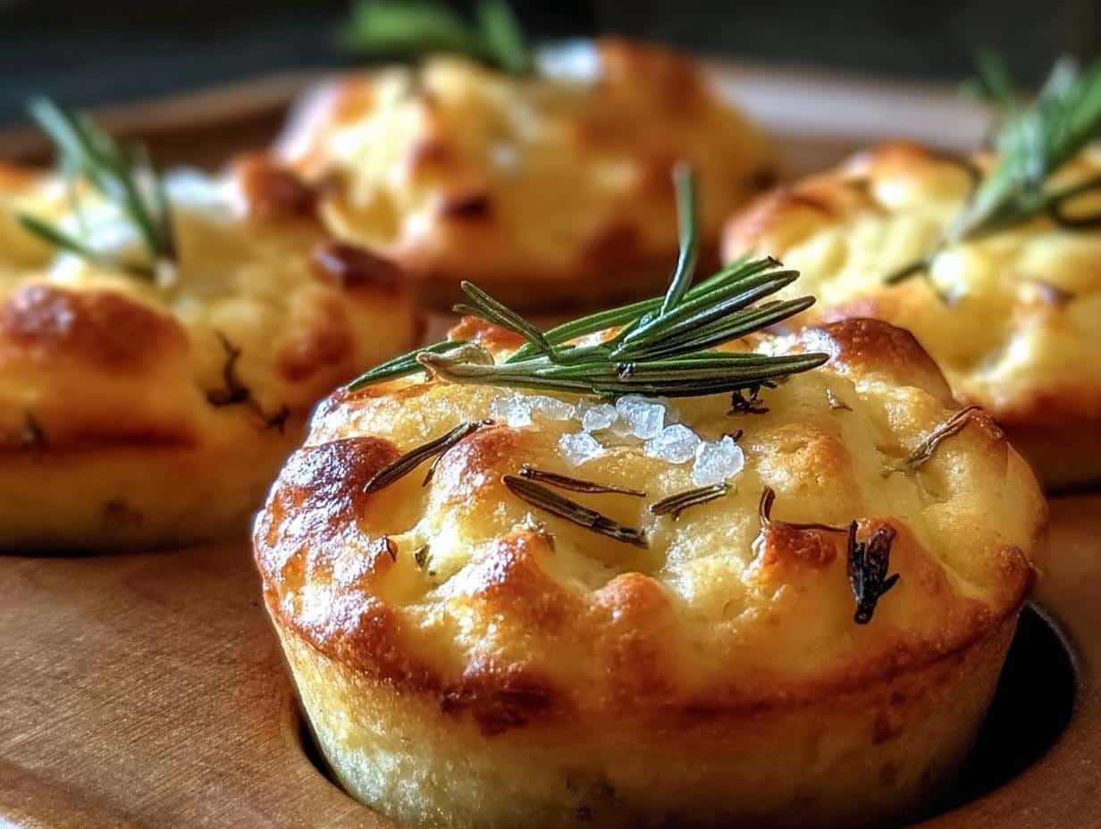 Garlic Rosemary Focaccia Muffins: 12 Amazing Savory Bites - Garlic Rosemary Focaccia Muffins - additional detail
