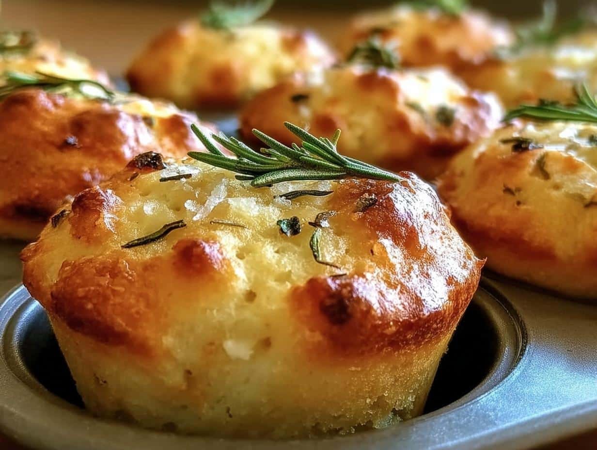 Garlic Rosemary Focaccia Muffins: 12 Amazing Savory Bites - Garlic Rosemary Focaccia Muffins - additional detail