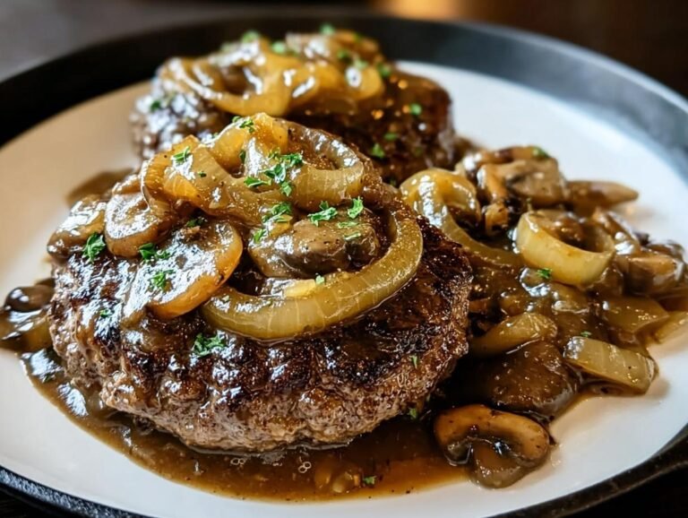 Hamburger Steaks Onion Mushroom