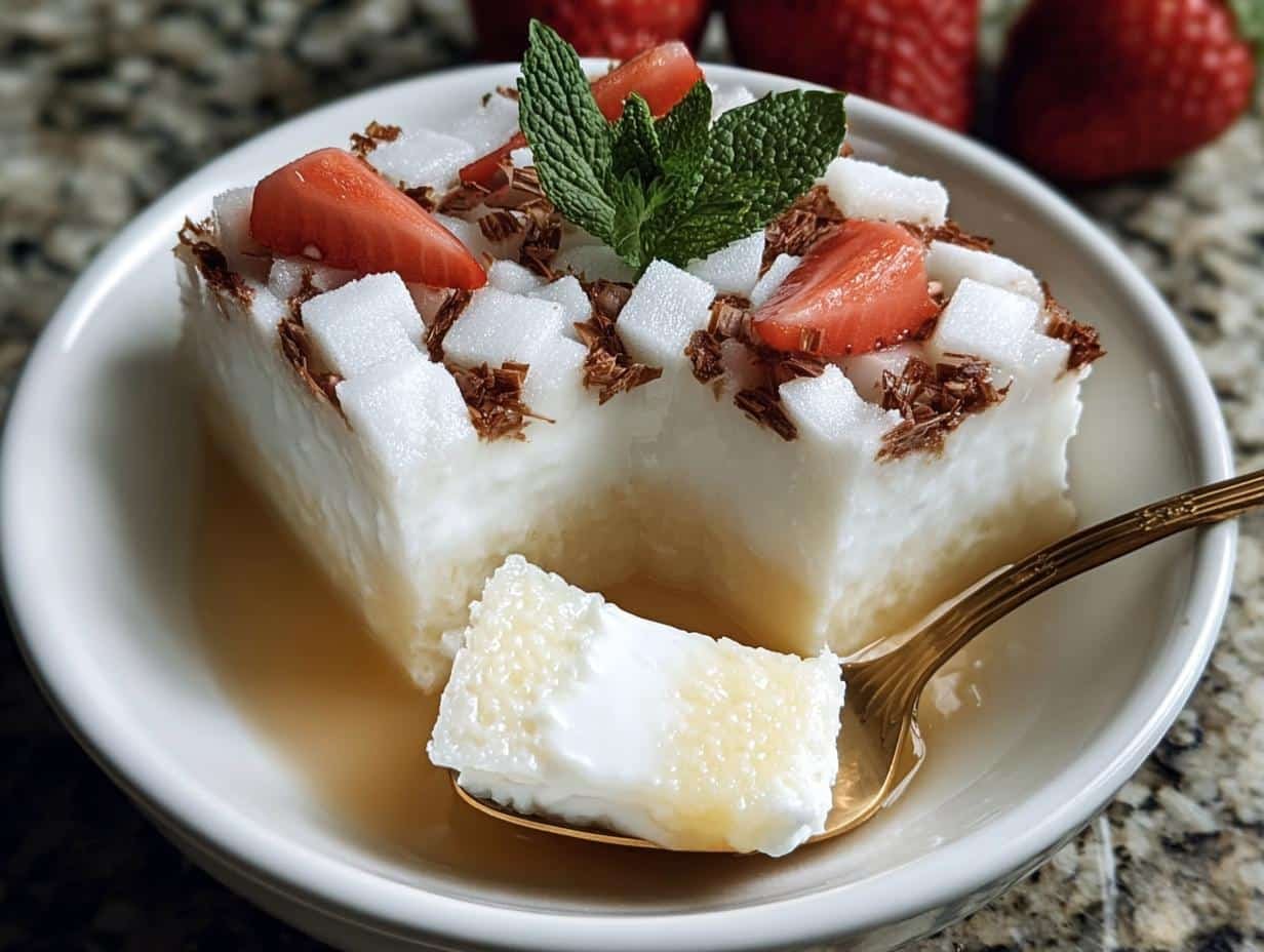 Haupia Hawaiian Coconut Pudding: Easy 1 Step Recipe - Haupia Hawaiian Coconut Pudding - additional detail