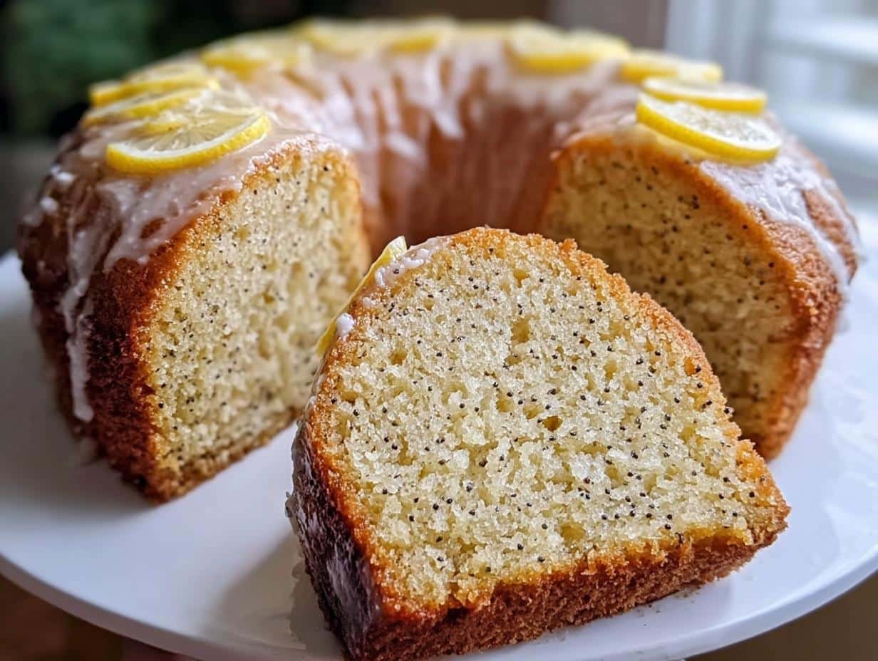 Moist Lemon Poppyseed Cake - Moist Lemon Poppyseed Cake - additional detail