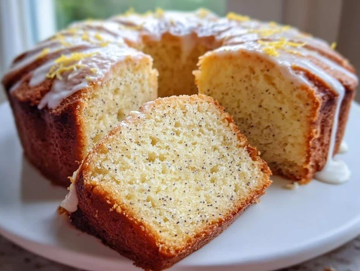 Moist Lemon Poppyseed Cake - Moist Lemon Poppyseed Cake - additional detail