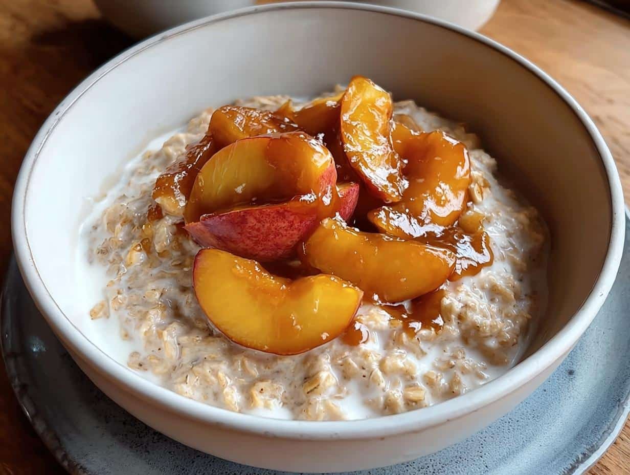 Nourishing Peach Oatmeal: 1 Divine Breakfast - Nourishing Creamy Peach Oatmeal - additional detail