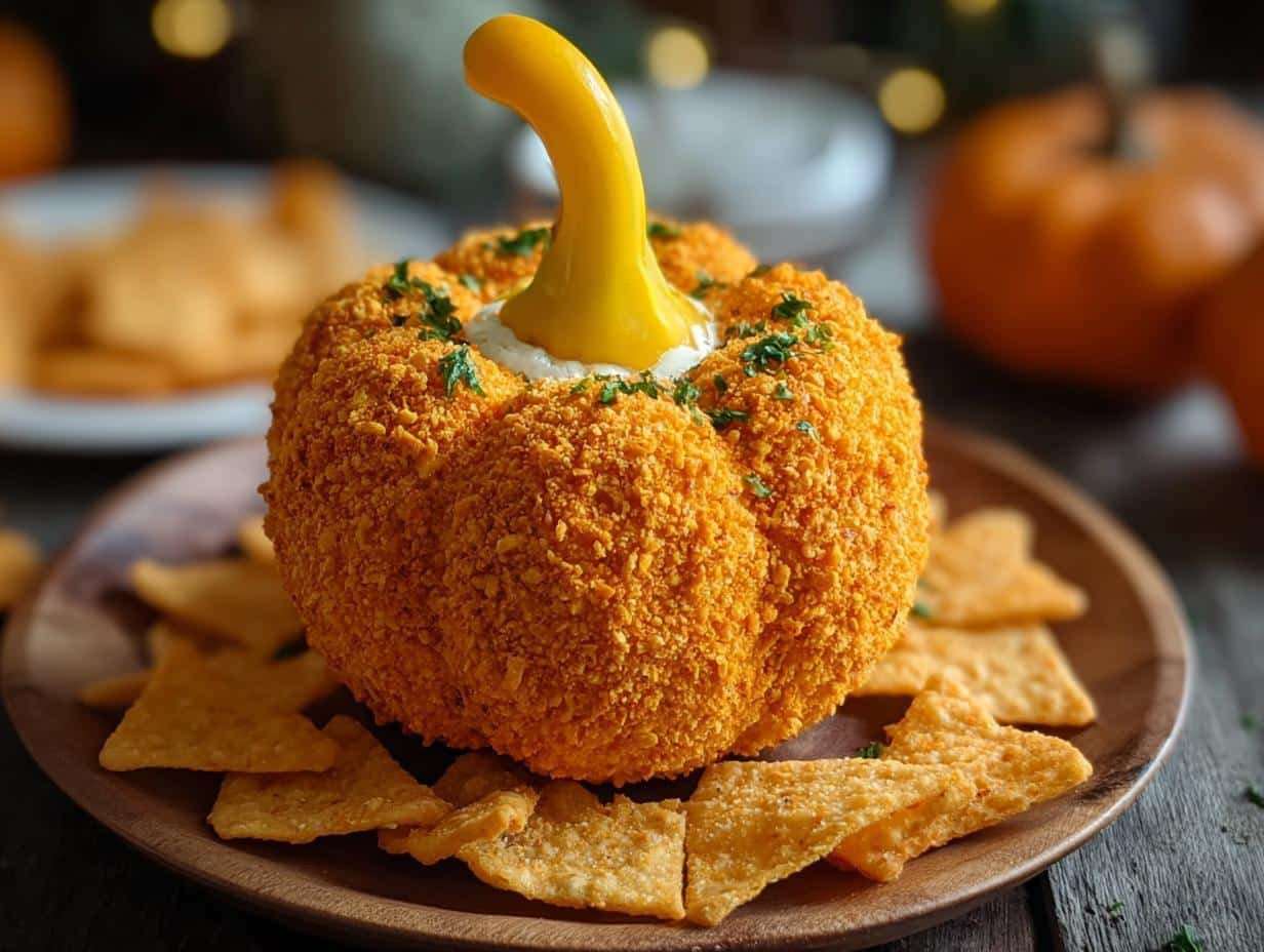 Pumpkin Shaped Cheese Ball: Magical Fall Favor - Pumpkin Shaped Cheese Bal - main visual representation