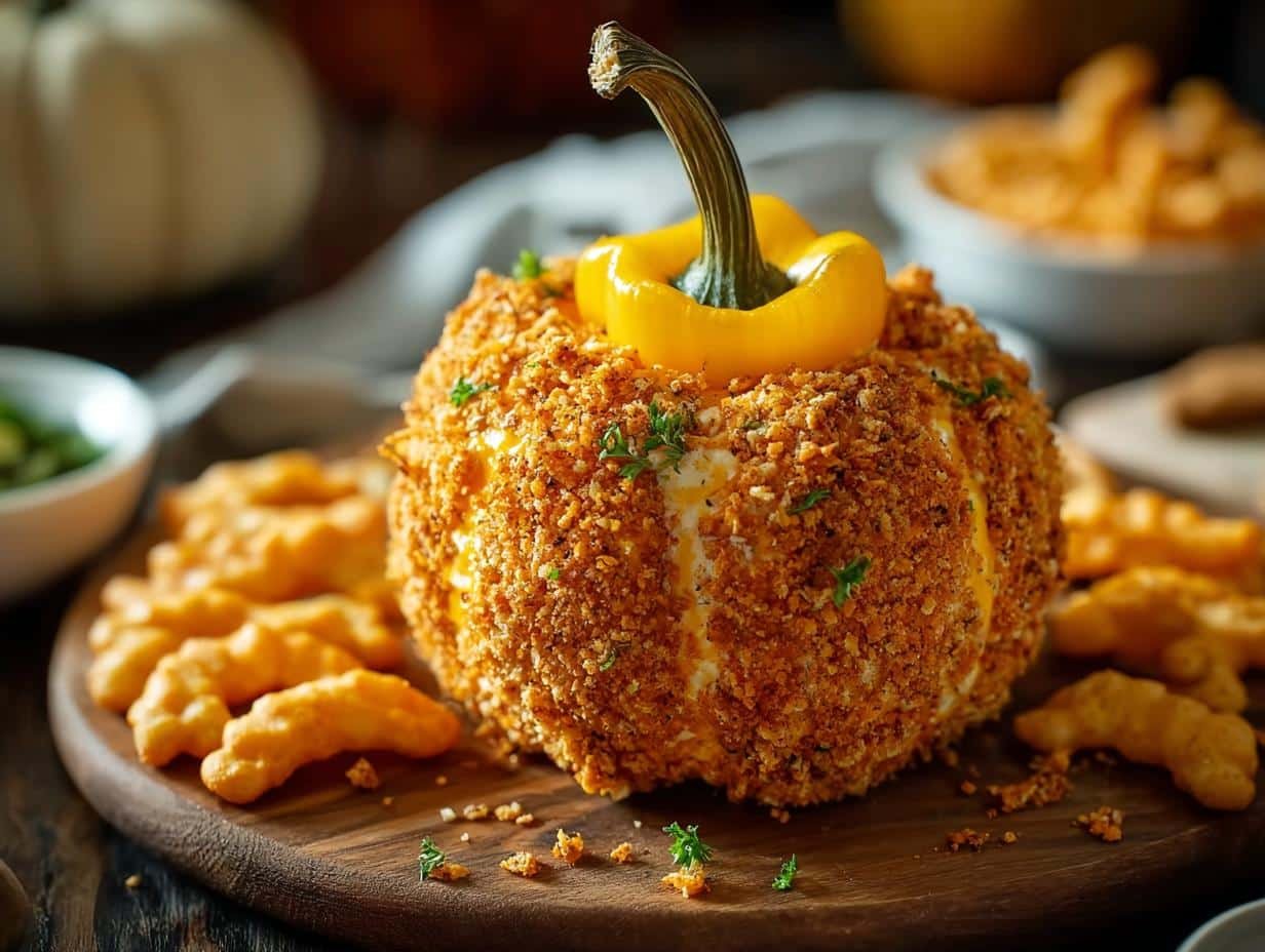 Pumpkin Shaped Cheese Bal