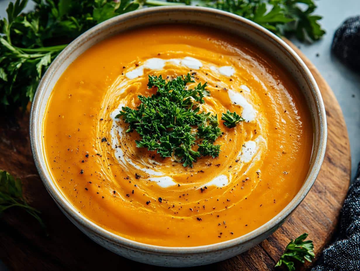 Roasted Carrot Soup: 1 Amazing Comfort Bowl - Roasted Carrot Soup - additional detail
