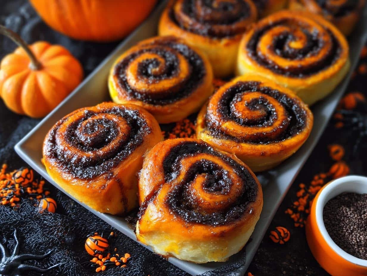 Spooky Cinnamon Rolls For