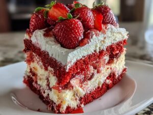 Strawberry Earthquake Cake Dessert