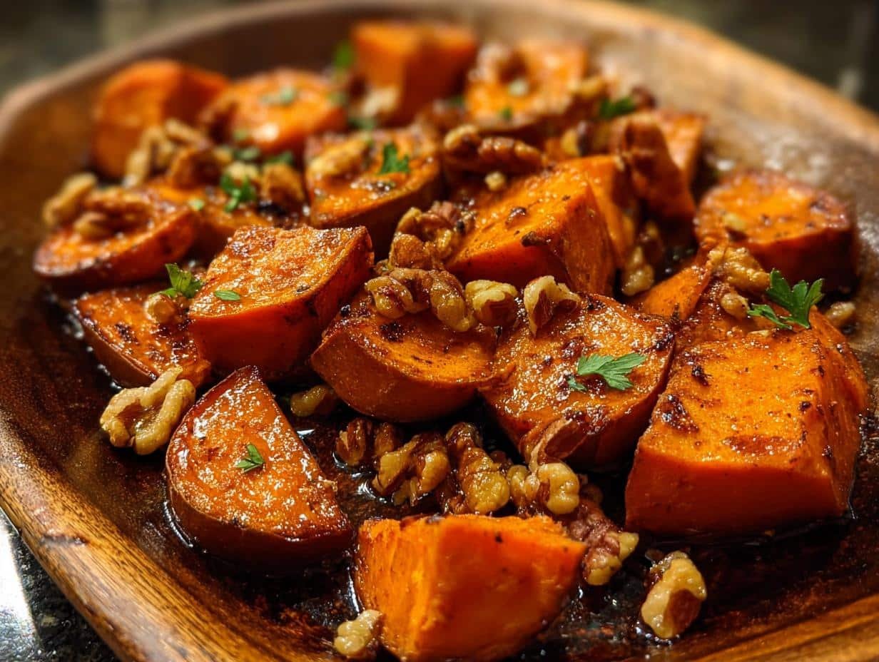 Walnut Maple Roasted Sweet: Amazing Glazed Potatoes - Walnut Maple Roasted Sweet - additional detail