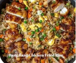 Delicious Bang Bang Chicken Fried Rice served in a bowl.