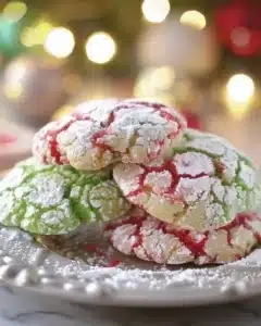 Cake Mix Crinkle Cookies 3 Delicious cake mix crinkle cookies on a baking tray, perfect for dessert.