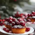 A bowl of vibrant candied cranberries, sweet and ready to enjoy.