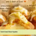 Delicious carrot cream cheese cupcakes with creamy frosting on top
