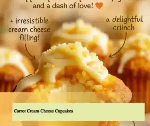 Delicious carrot cream cheese cupcakes with creamy frosting on top