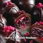 Delicious Cherry Chocolate Bonbons arranged beautifully on a plate