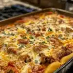 Creamy ricotta beef stuffed shells baked in marinara sauce