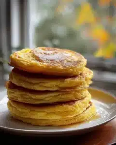 Delicious homemade Fried Cornbread (Hoecakes) served on a plate.