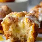 Gooey cinnamon cream cheese muffins with a golden brown top and cinnamon swirl.