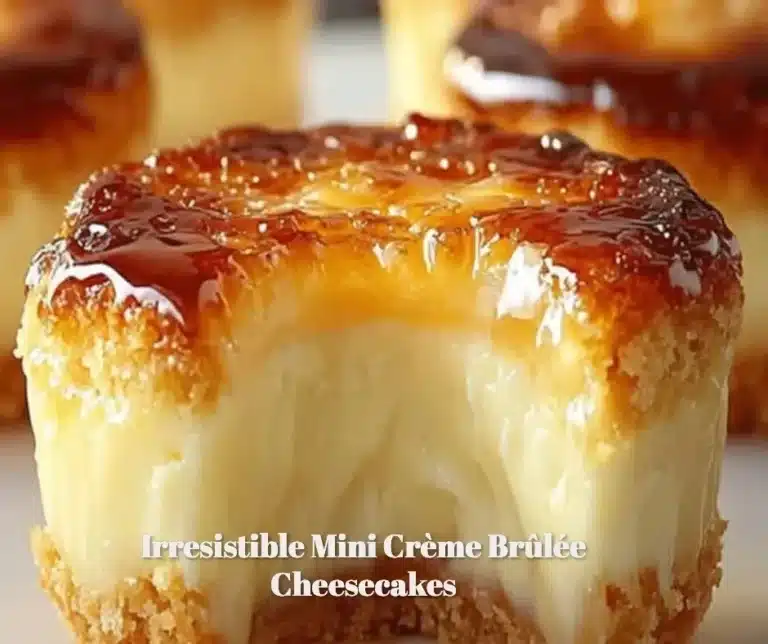 Irresistible mini crème brûlée cheesecakes with caramelized tops