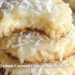 Lemon Coconut Cheesecake Cookies on a plate