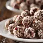 Delicious mini cranberry pecan goat cheese balls garnished with nuts and berries