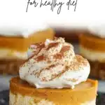 Mini Pumpkin Cheesecake Bites served on a platter for fall dessert.