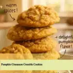 Freshly baked Pumpkin Cinnamon Crumble Cookies on a plate