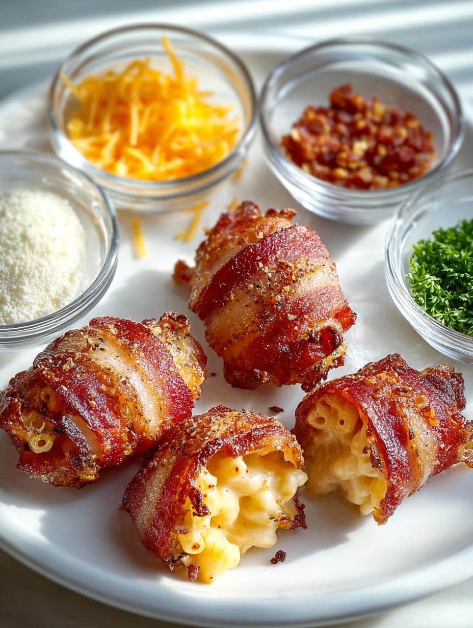 Delicious Bacon Wrapped Mac Cheese Bites to Savor - Bacon Wrapped Mac Cheese - main visual representation