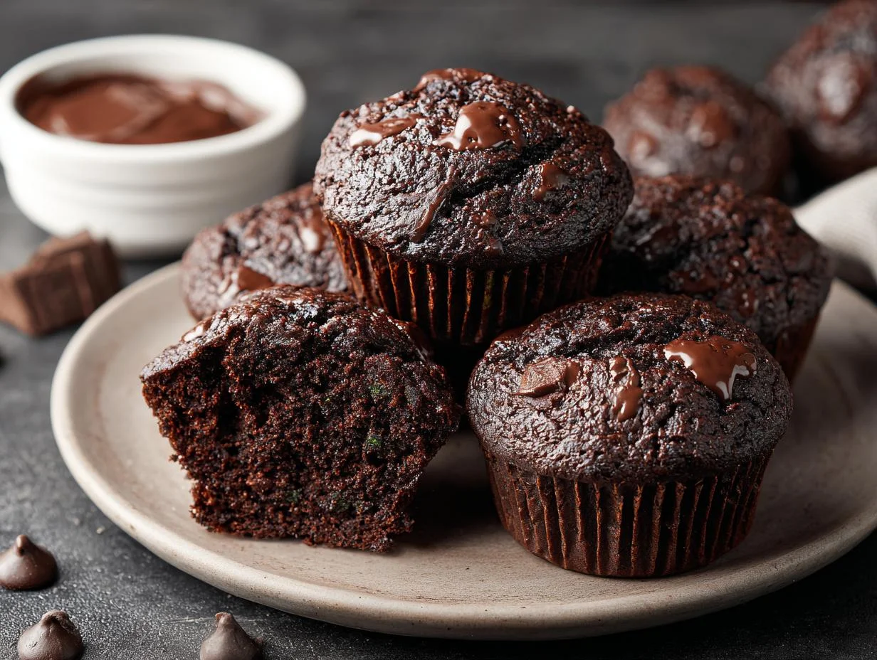 Delicious Chocolate Zucchini Muffins: Moist & Easy - Chocolate Zucchini Muffins - additional detail